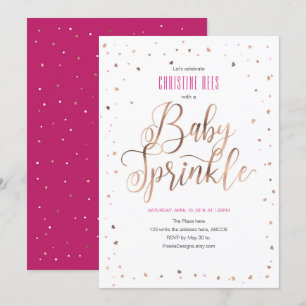 Ro guld och rosa, Modern, Girl, Baby Sprinkle Inbjudningar