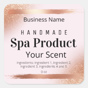 Ro Guld och Rosa organ SCrub Soap Bath Bomb-etiket Fyrkantigt Klistermärke
