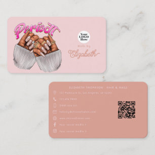Ro Guld och  Rosa Periodt Nail Salon Visitkort