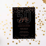 Ro guld och svarta glitter gnistra 50-årsdagen inbjudningar<br><div class="desc">Den här godo 50:e inbjudan innehåller disketter för gnistra i ro guld på svart bakgrund. Om du vill göra en mer avancerad anpassning av den här designen,  t.ex. ändra layout,  teckensnitt eller storlek text,  klickar du på knappen "CUSTOMIZE" ovan. Kontakta mig om du vill ha några frågor!</div>