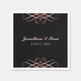 Ro Guld och Svarta havet, Elegant Personlig Bröllo Pappersservett
