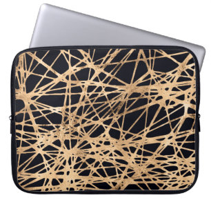 Ro guld och svarta nödställda mönster laptop fodral