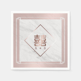 Ro Guld och vit marmor, modern kinesiska Bröllop Pappersservett