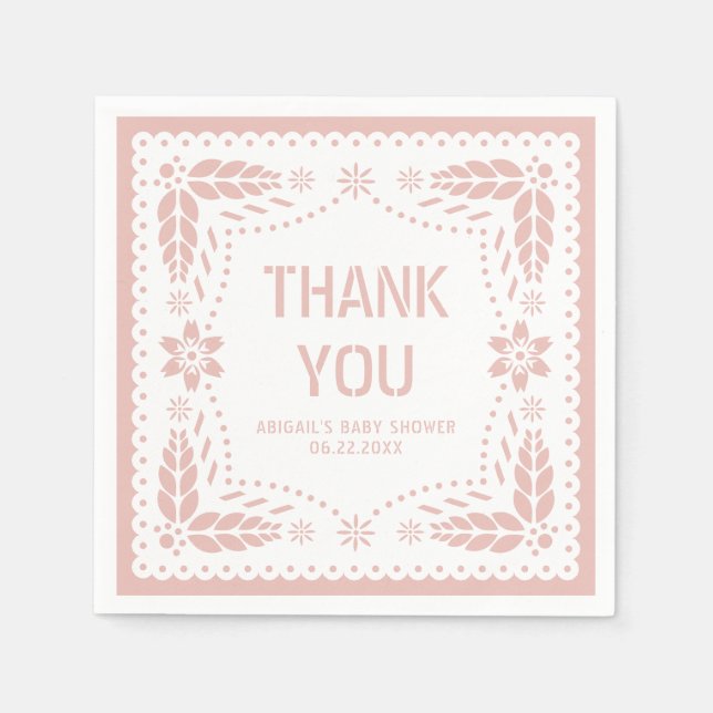 Ro guld papel picado Tack Shower Pappersservett (Framsidan)