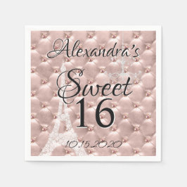 Ro Guld Paris Sweet sixteen Födelsedagsfest Pappersservett
