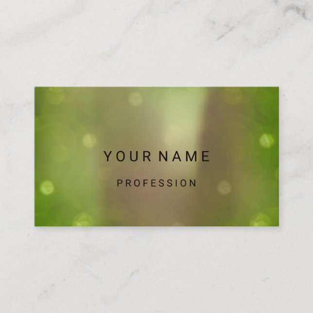 Ro Guld Parly Abstrakt Minimal Silke Grönt Visitkort (Framsida)