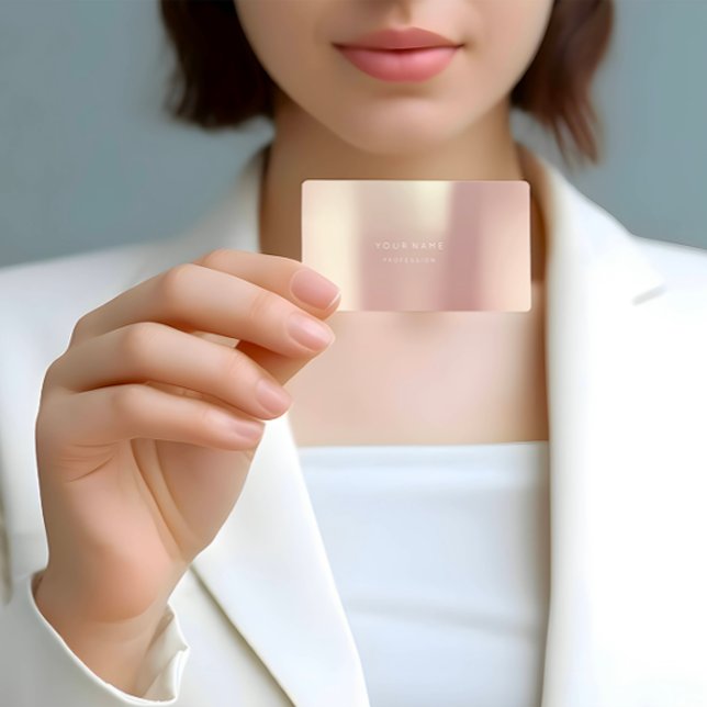 Ro Guld Parly Minimal Silke Metallic White Visitkort (Rose Gold Pearly Minimal Silk Metallic White Business Card)
