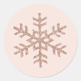 Ro Guld Peach Glitter Gnistra Snowflake Runt Klistermärke