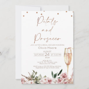 Ro Guld Petals Prosecco Boho Möhippa Inbjudningar