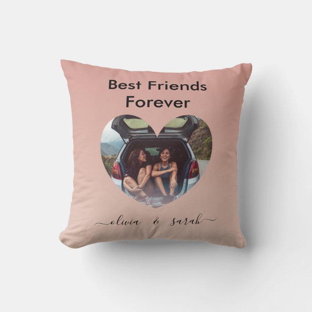 Ro Guld Photo Heart Best Friends Forever Kudde (Framsida)