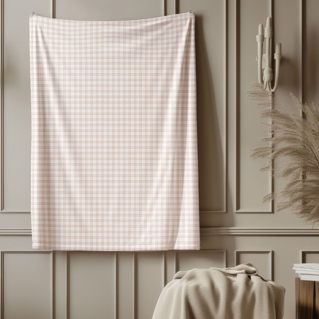 Ro Guld Play Blanket för Glamous Insida Fleecefilt (Rose Gold Plaid Blanket for Glamorous Interiors)