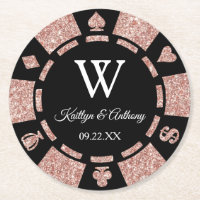 Ro Guld Poker Chip Casino Bröllop Glitter