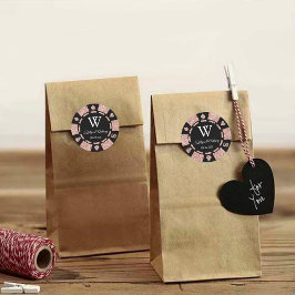 Ro Guld Poker Chip Casino Bröllopsfest-förmån för Runt Klistermärke