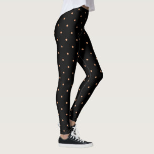 Ro Guld Polka dots Mönster i Svarta havsområdet Leggings