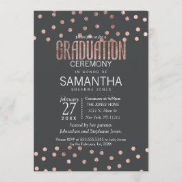 Ro Guld Polka dots och kol, Svarta Studenten Inbjudningar