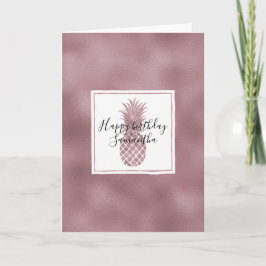 Ro Guld, prickar, ananas, födelsedag Kort