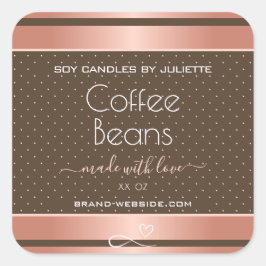 Ro Guld produktförpackningsetiketter Brunt Färgad Fyrkantigt Klistermärke