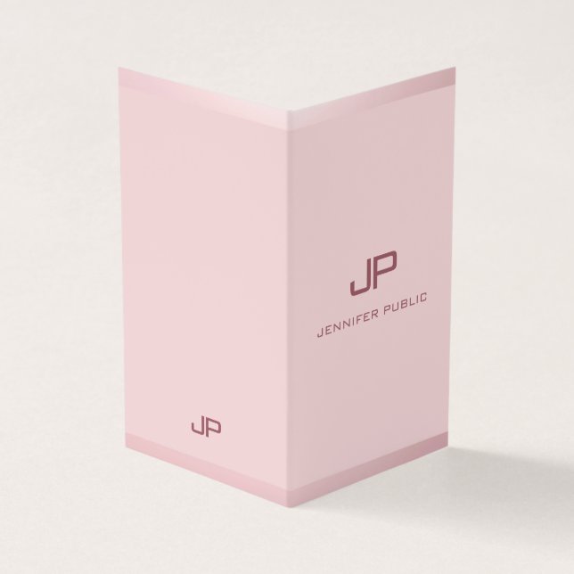 Ro Guld Professionell Modern monogrammad Elegant Visitkort (Utsida)