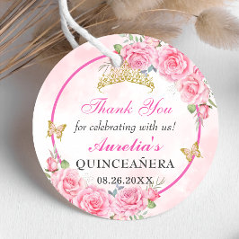 Ro Guld Quinceanera Miss Quince 15 Anos Birthday Gåvor Etiketter