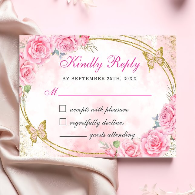 Ro Guld Quinceanera Miss Quince 15 Anos Birthday OSA Kort (Skapare uppladdad)