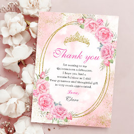 Ro Guld Quinceanera Miss Quince 15 Anos Birthday Tack Kort