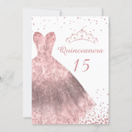 Ro, Guld, Quinceanera, Party 15:e Inbjudningar