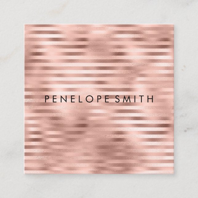 Ro Guld Rand Beauty Stylist Fyrkantigt Visitkort (Framsida)