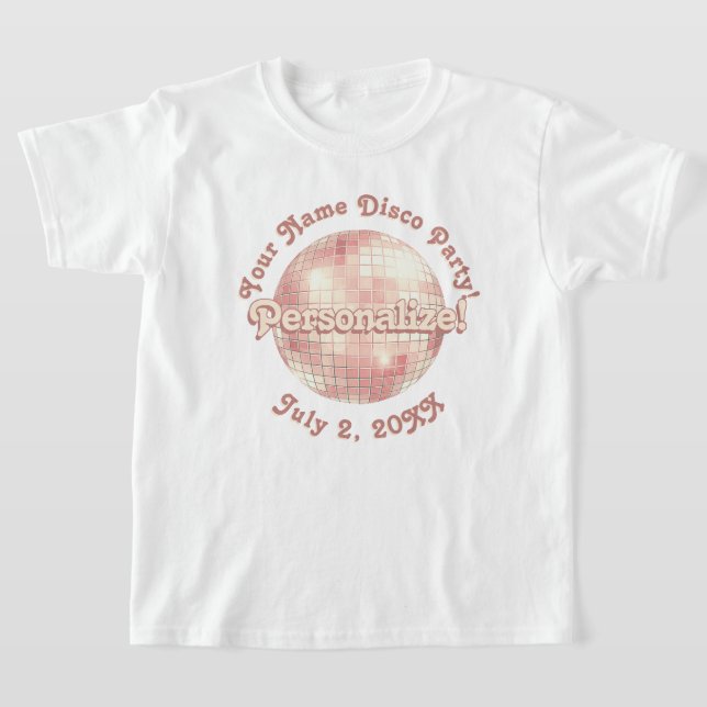 Ro Guld Retro Disco Boll PERSONLIG T-Shirt (Laydown)