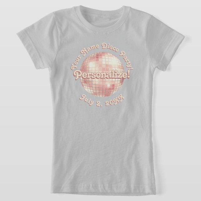 Ro Guld Retro Disco Boll PERSONLIG T-Shirt (Laydown)