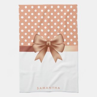 Ro Guld Ribbon och Polka dots Kökshandduk