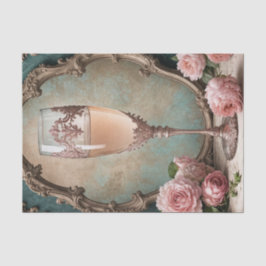 Ro Guld Rococo Fransk Champagne Glass Decoupage