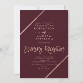 Ro-guld-röd typografi kväll bröllop inbjudningar
