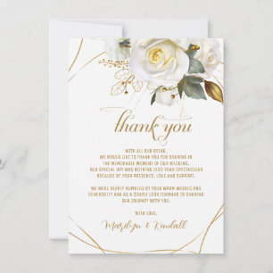 Ro Guld Romantic Blommigt Bröllop Tack Kort