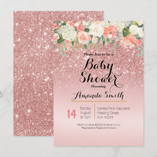 Ro Guld Rosa Baby Shower-inbjudan Inbjudningar