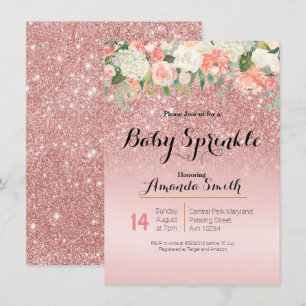 Ro Guld Rosa Baby Sprinkle-inbjudan Inbjudningar