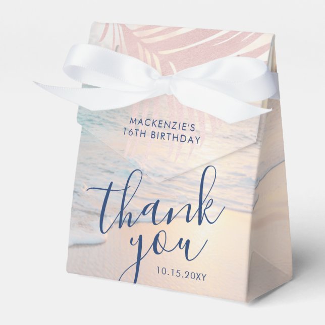 Ro Guld Rosa Beach Birthday Elegant Presentaskar (Framsidan Sidan)