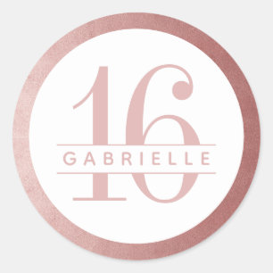 Ro Guld Rosa Birthday Favor Sticker etikett