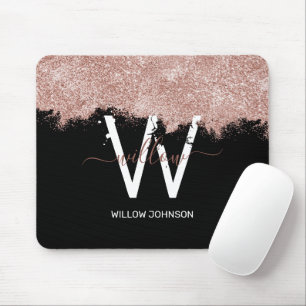 Ro Guld Rosa Black Girly Glitter Dust Monogram Musmatta