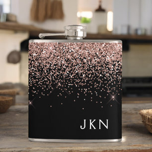 Ro Guld Rosa Black Glitter Monogram Fickplunta
