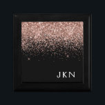 Ro Guld  Rosa Black Glitter Monogram Girly Minnesask<br><div class="desc">Svart och Ro Guld -  Rosa Gnistra Glitter Monogram Judekeepébox för Namn. Det gör perfekt studenten,  födelsedag,  bröllop,  möhippa,  årsdag,  babydusch eller bachelorette-fest till någon som glam lyx och chic stilar.</div>