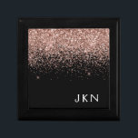 Ro Guld  Rosa Black Glitter Monogram Girly Minnesask<br><div class="desc">Svart och Ro Guld -  Rosa Gnistra Glitter Monogram Judekeepébox för Namn. Det gör perfekt studenten,  födelsedag,  bröllop,  möhippa,  årsdag,  babydusch eller bachelorette-fest till någon som glam lyx och chic stilar.</div>