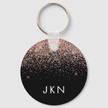 Ro Guld Rosa Black Glitter Monogram Girly