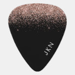 Ro Guld  Rosa Black Glitter Monogram Girly Plektrum<br><div class="desc">Svart och Ro Guld -  Rosa Gnistra Glitter Brushed Metall Monogram Namn Gitarr Plektrum. Det gör perfekten söt 16-årsjubileum,  bröllop,  möhippa,  årsdag,  babydusch eller bachelorette-fest för någon som glam lyxen och chic stilar i kärlek.</div>