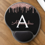 Ro Guld -  Rosa Black Glitter Monogram Namn Gel Musmatta<br><div class="desc">Ro Guld -  Rosa och svart Gnistran Glitter Monogram Namn och Initial Mousepad (Mouse Pad). Det gör perfekten söt 16-årsjubileum,  bröllop,  möhippa,  årsdag,  babydusch eller bachelorette-fest för någon som glam lyxen och chic stilar i kärlek.</div>