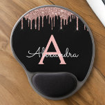 Ro Guld -  Rosa Black Glitter Monogram Namn Gel Musmatta<br><div class="desc">Ro Guld -  Rosa och svart Gnistran Glitter Monogram Namn och Initial Mousepad (Mouse Pad). Det gör perfekten söt 16-årsjubileum,  bröllop,  möhippa,  årsdag,  babydusch eller bachelorette-fest för någon som glam lyxen och chic stilar i kärlek.</div>