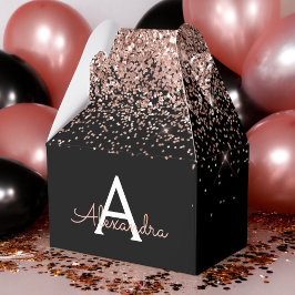 Ro Guld Rosa Black Glitter Monogram Presentaskar