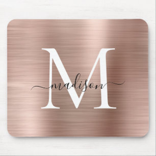 Ro Guld  Rosa Brshed Metall Monogram-skript Musmatta