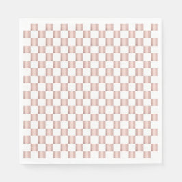 Ro Guld Rosa Checkerboard Mönster Pappersservett