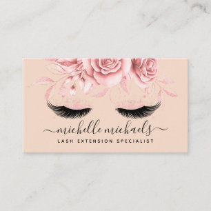 Ro Guld Rosa Eyelash Blommigt Vattenfärg Visitkort