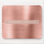 Ro Guld - Rosa Foil Modern Girly Musmatta<br><div class="desc">Rosa - Ro Metallic Foil Girly Office Business Mousepad med vita bokstäver för monogrammet. Den monogrammade fémusslan Ro Guld kan anpassas med ditt namn. Kontakta designern om du vill ha anpassade matchande objekt.</div>